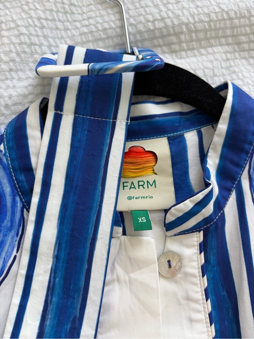 FARM Rio Blue & White Printed Midi Dress - Picture 3 of 3